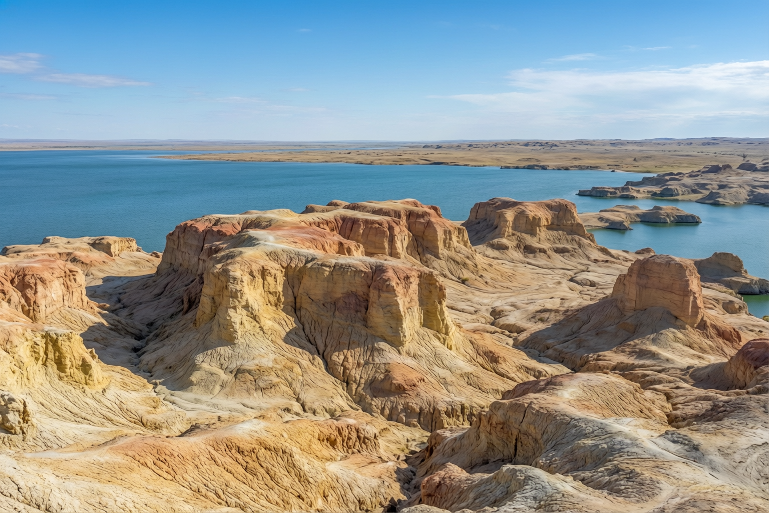 海上魔鬼城：乌伦古湖边的雅丹奇观，新疆少见的滨水魔鬼城